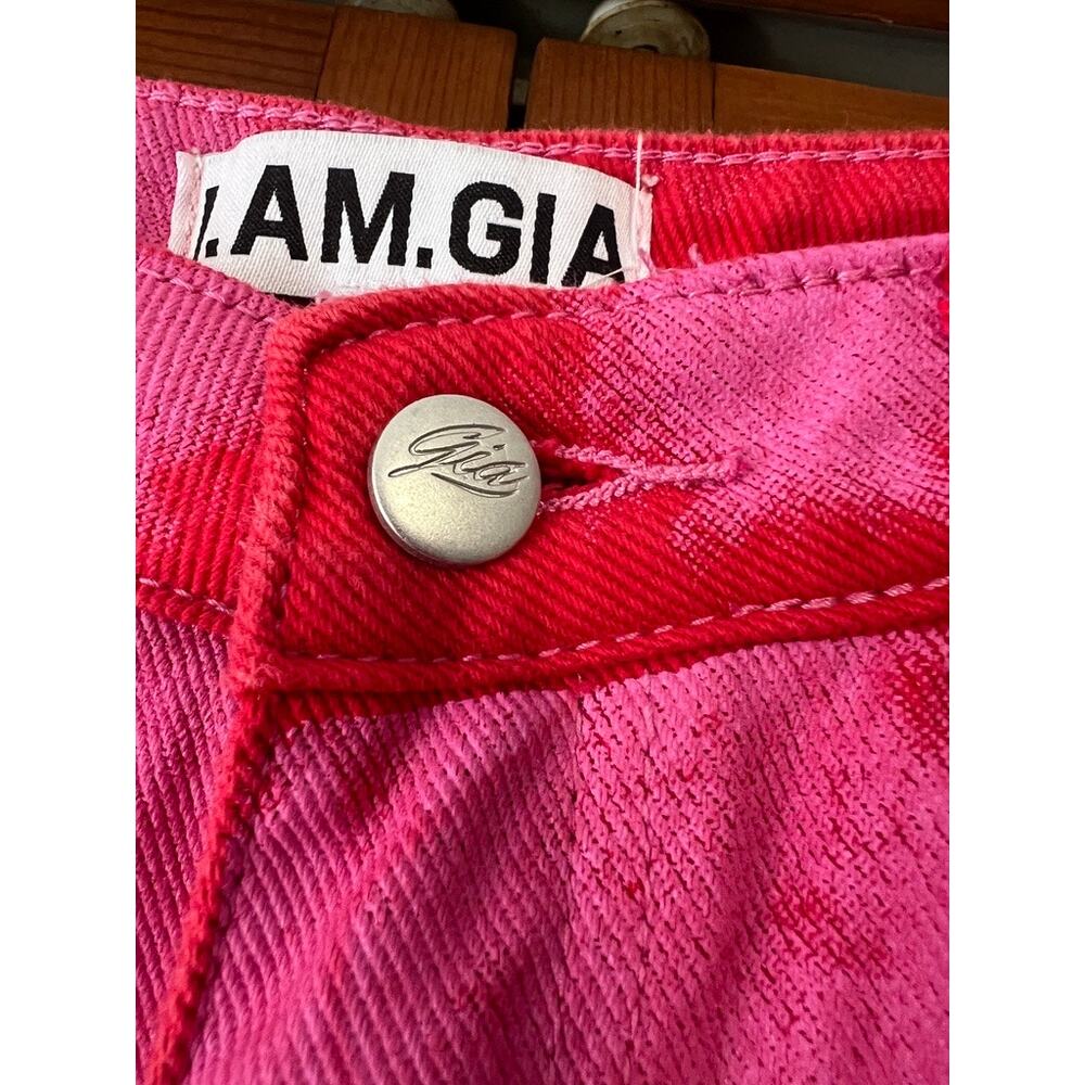 I.AM.GIA Women's Balin High Rise Straight Leg Jean Red Pink Tie Dye Size XS - Picture 6 of 11
